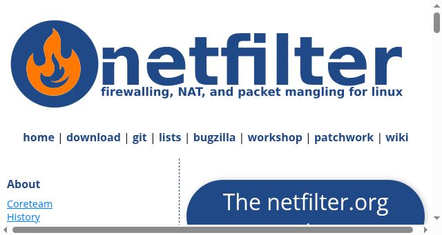Screenshot of netfilter.org