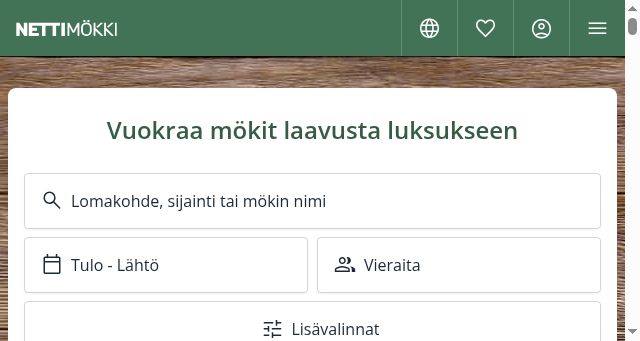 Screenshot of nettimokki.com