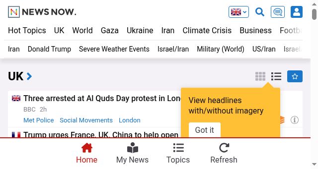 Screenshot of newsnow.co.uk