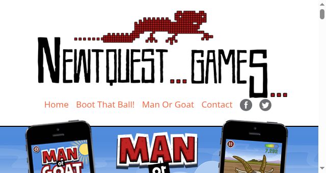 Screenshot of newtquestgames.com