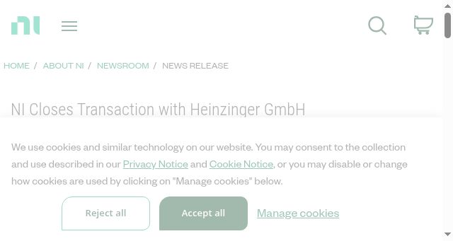 Screenshot of ni.com