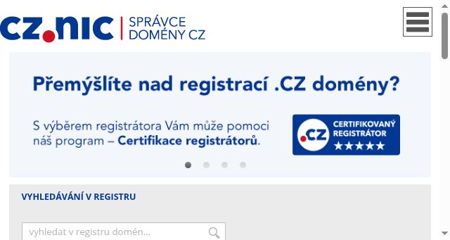 Screenshot of nic.cz