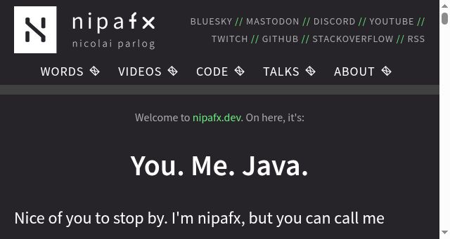 Screenshot of nipafx.dev