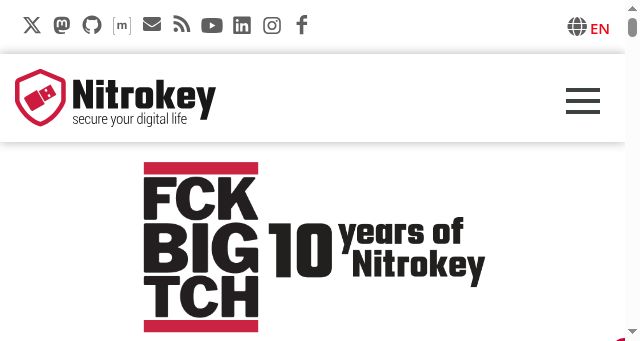Screenshot of nitrokey.com