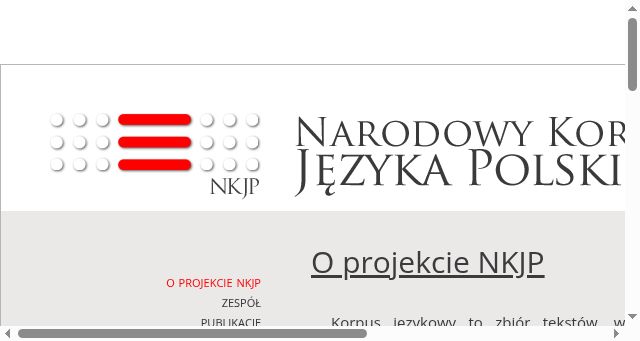 Screenshot of nkjp.pl