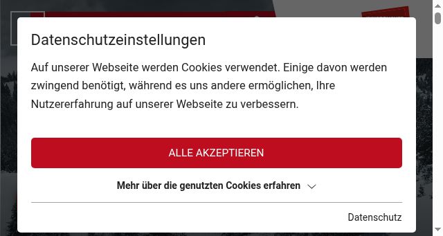 Screenshot of nordkette.com