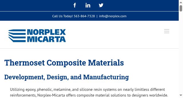 Screenshot of norplex-micarta.com