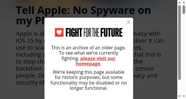 Screenshot of nospyphone.com