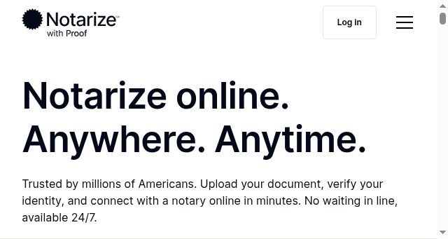 Screenshot of notarize.com