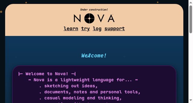Screenshot of nova-lang.net