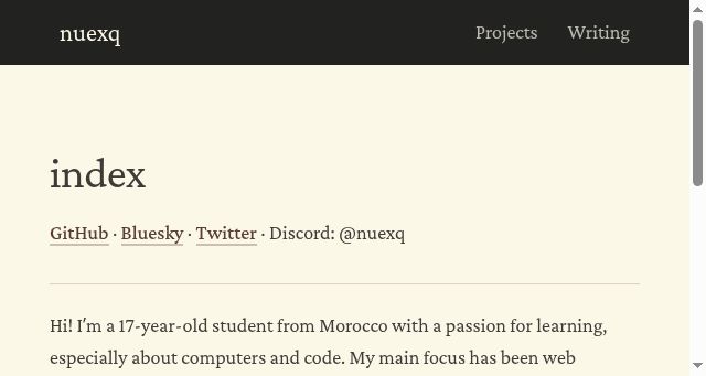 Screenshot of nuexq.net