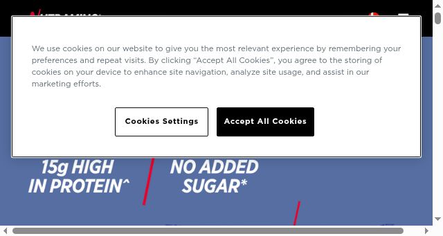 Screenshot of nutramino.com