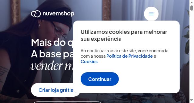 Screenshot of nuvemshop.com.br