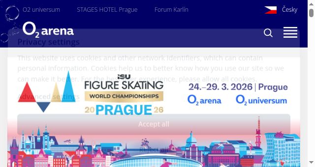 Screenshot of o2arena.cz