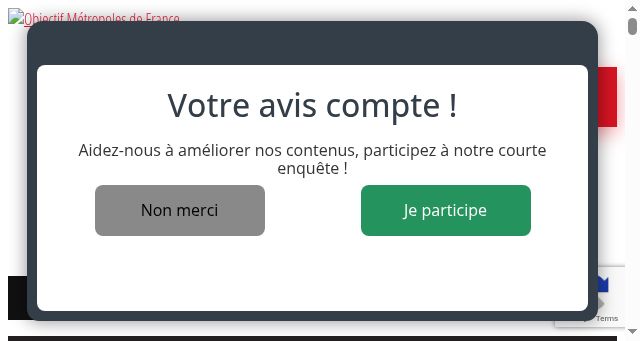Screenshot of objectifmetropolesdefrance.fr
