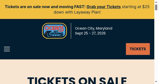 Screenshot of oceanscallingfestival.com