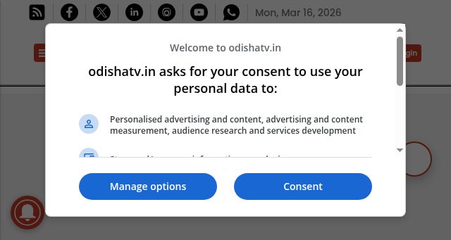 Screenshot of odishatv.in