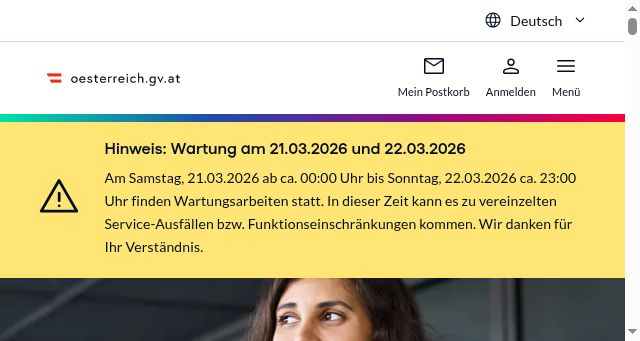 Screenshot of oesterreich.gv.at