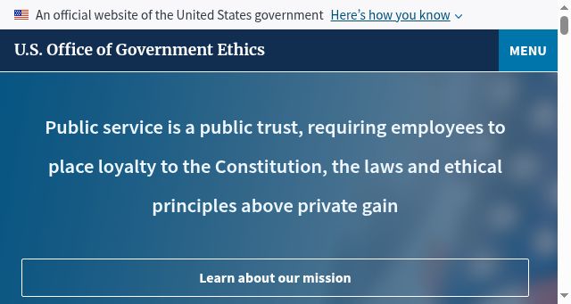 Screenshot of oge.gov