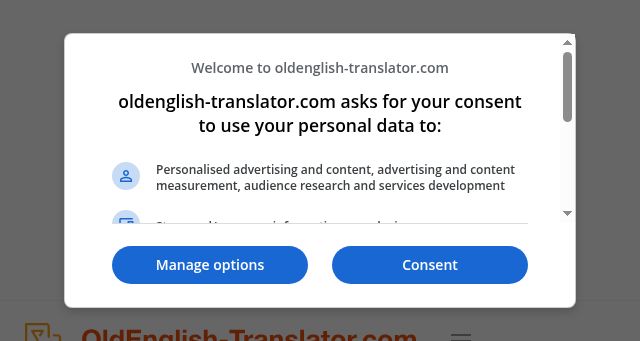 Screenshot of oldenglish-translator.com