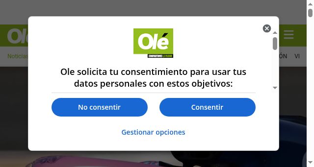 Screenshot of ole.com.ar