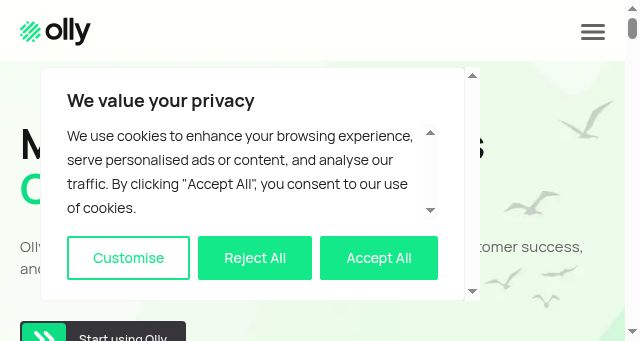Screenshot of ollyhq.com