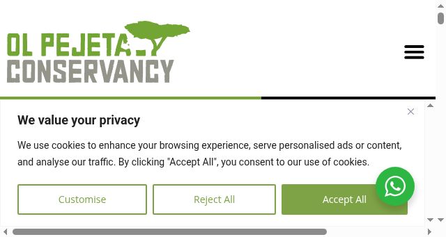 Screenshot of olpejetaconservancy.org