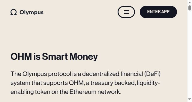 Screenshot of olympusdao.finance