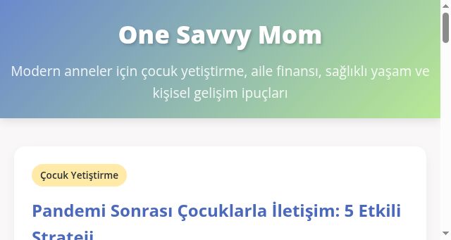 Screenshot of onesavvymom.net