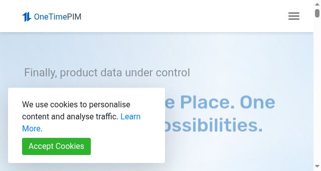 Screenshot of onetimepim.com
