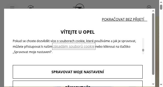 Screenshot of opel.cz