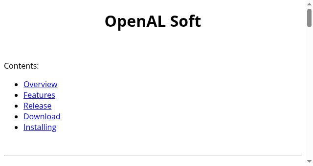 Screenshot of openal-soft.org