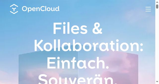 Screenshot of opencloud.eu
