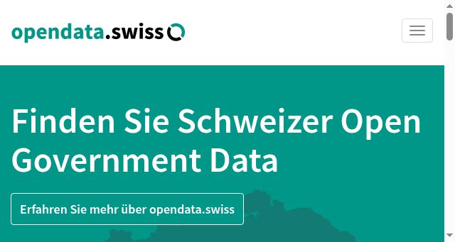 Screenshot of opendata.swiss