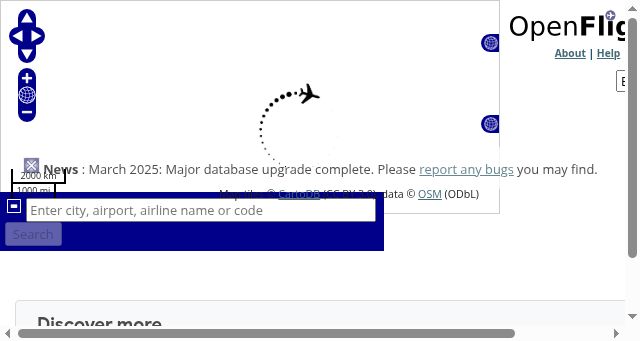 Screenshot of openflights.org