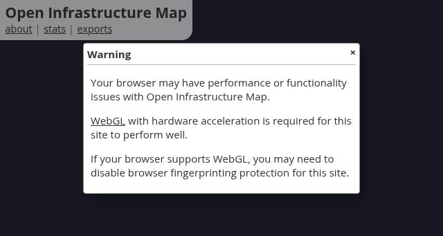 Screenshot of openinframap.org