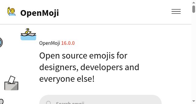 Screenshot of openmoji.org