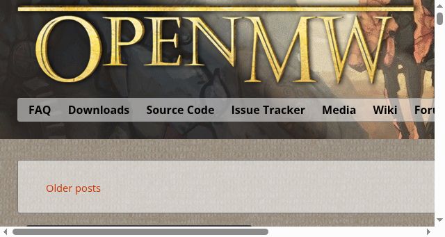 Screenshot of openmw.org
