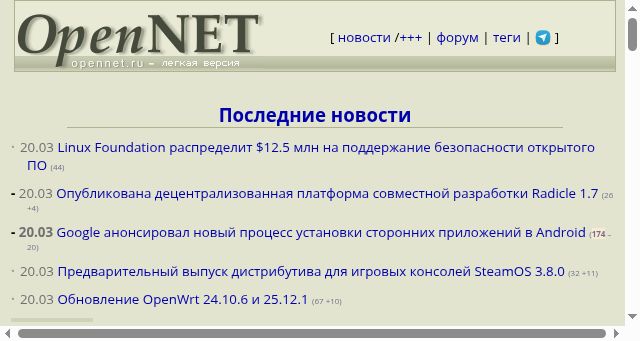 Screenshot of opennet.ru