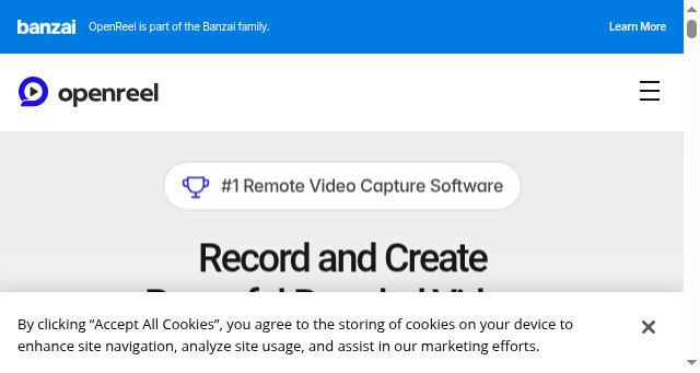 Screenshot of openreel.com