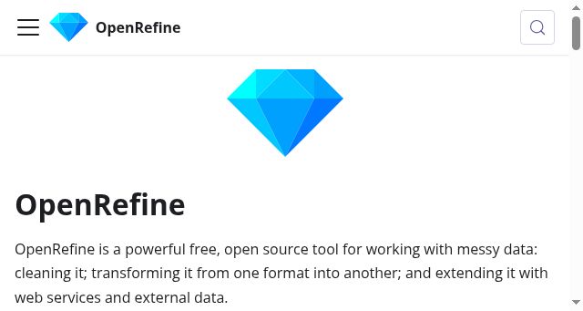 Screenshot of openrefine.org