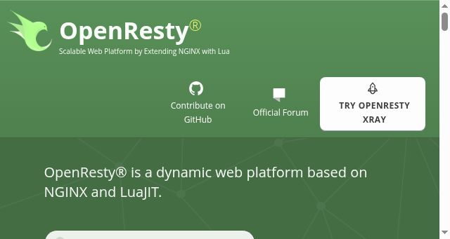 Screenshot of openresty.org