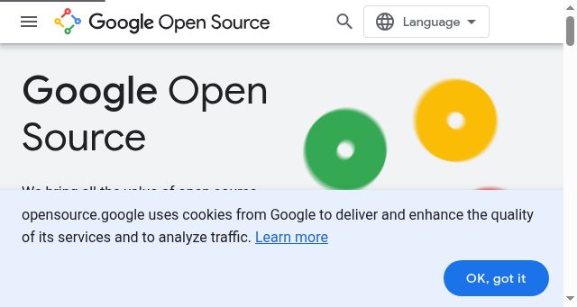 Screenshot of opensource.google