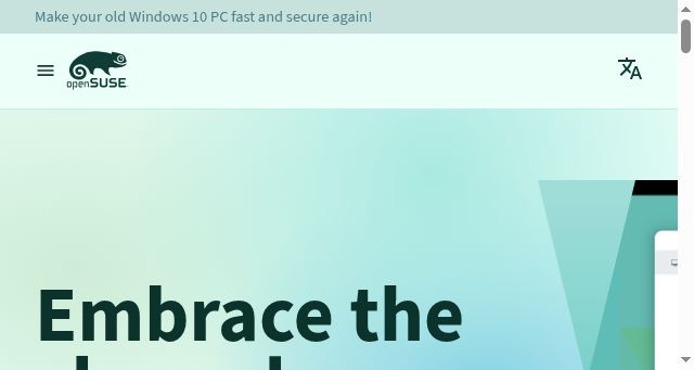 Screenshot of opensuse.org