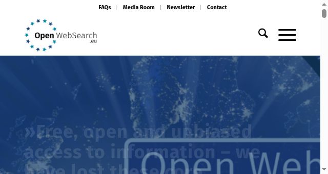 Screenshot of openwebsearch.eu