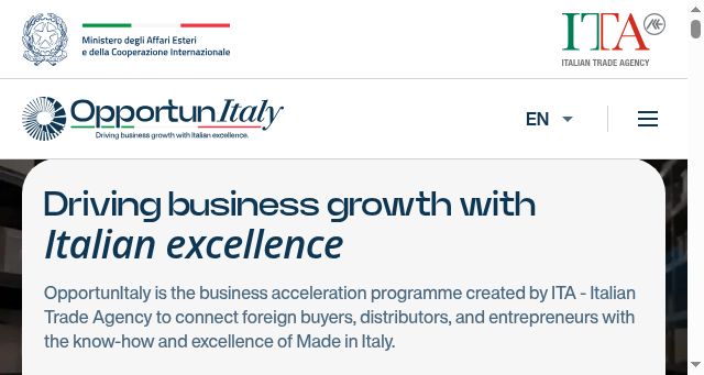 Screenshot of opportunitaly.gov.it