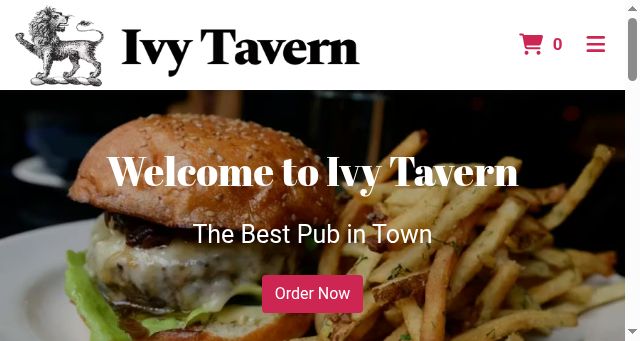 Screenshot of orderivytavernri.com