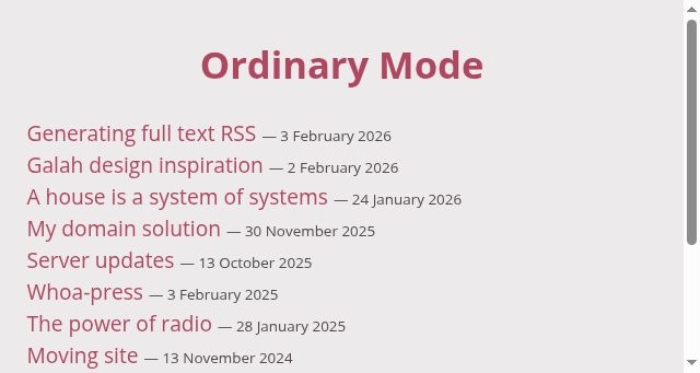 Screenshot of ordinarymode.com
