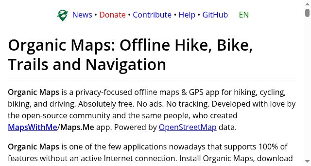 Screenshot of organicmaps.app