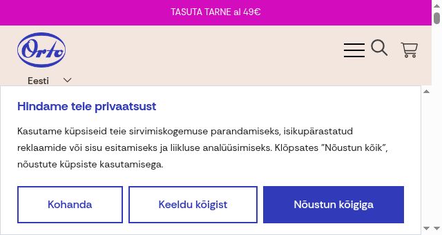 Screenshot of orto.ee